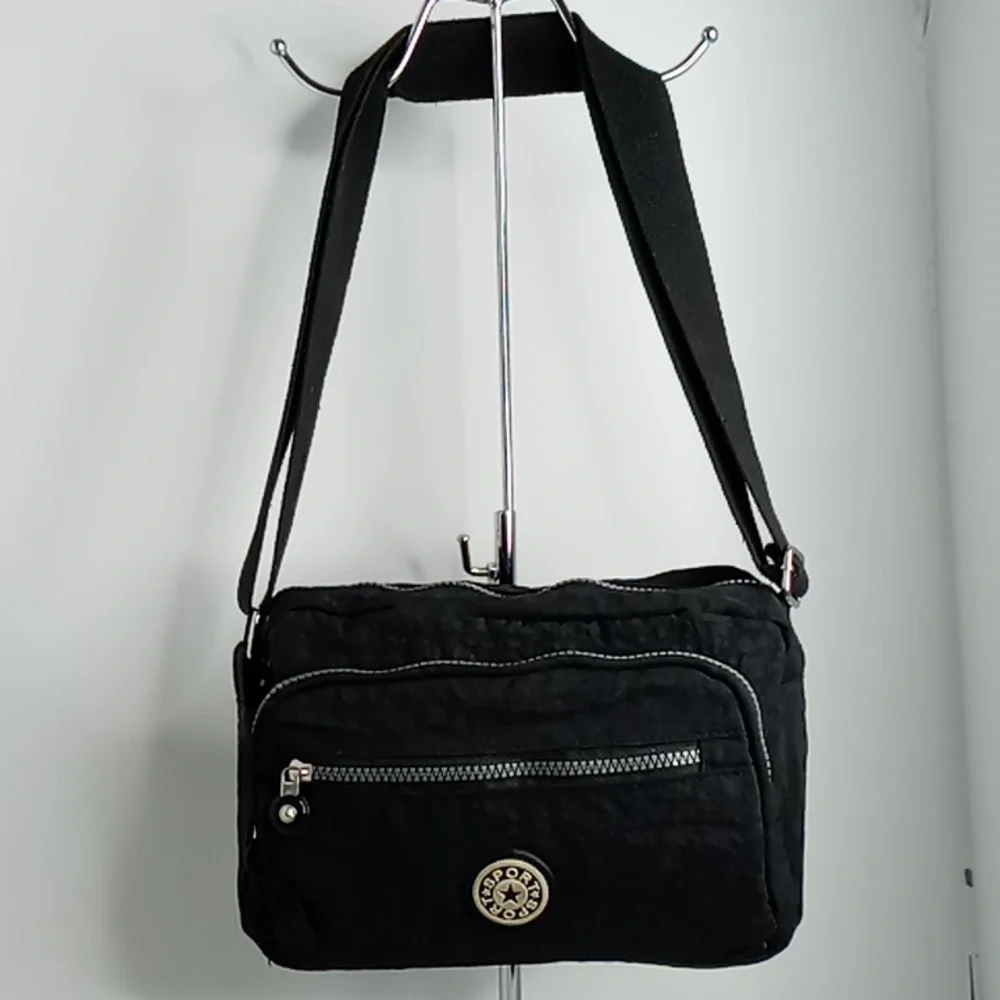 SPORT - Black Crossbody/Fanny Pack- Black Water Resistant - Large Travel Size